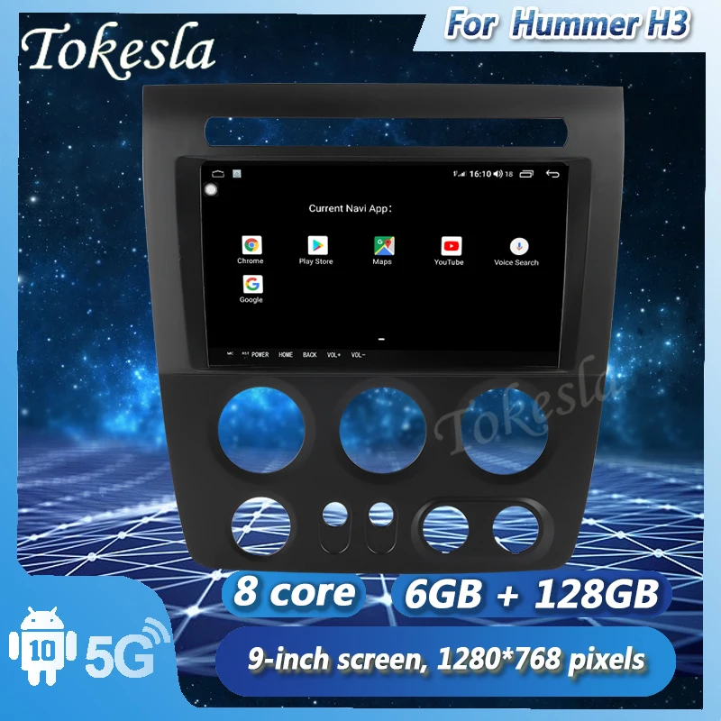 

Tokesla Android 11 Car Radio Audio DPS MP5 Intelligent Touch Central Multimedia Screen System carplay navigation For Hummer H3