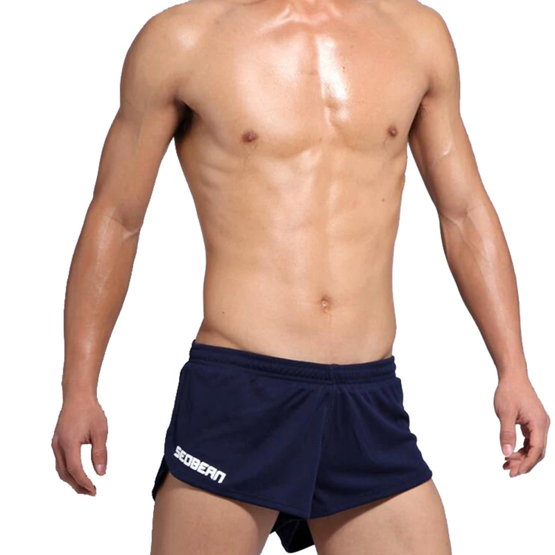 Summer Quick Dry Men Sport Running Shorts Male Athletic Jogging Sweatpants Breathable Side Split Gym Fitness Workout Short Pants