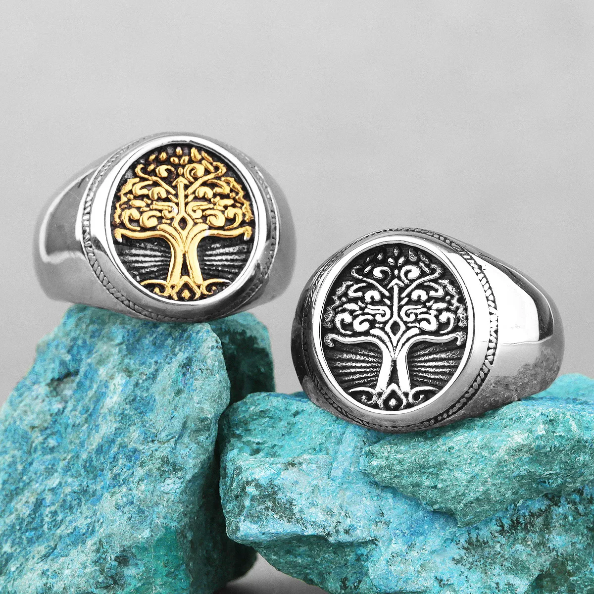 The Tree of Life In Nordic Viking Mythology Stainless Steel Mens Rings For Male Boyfriend Jewelry Creativity Gift Wholesale