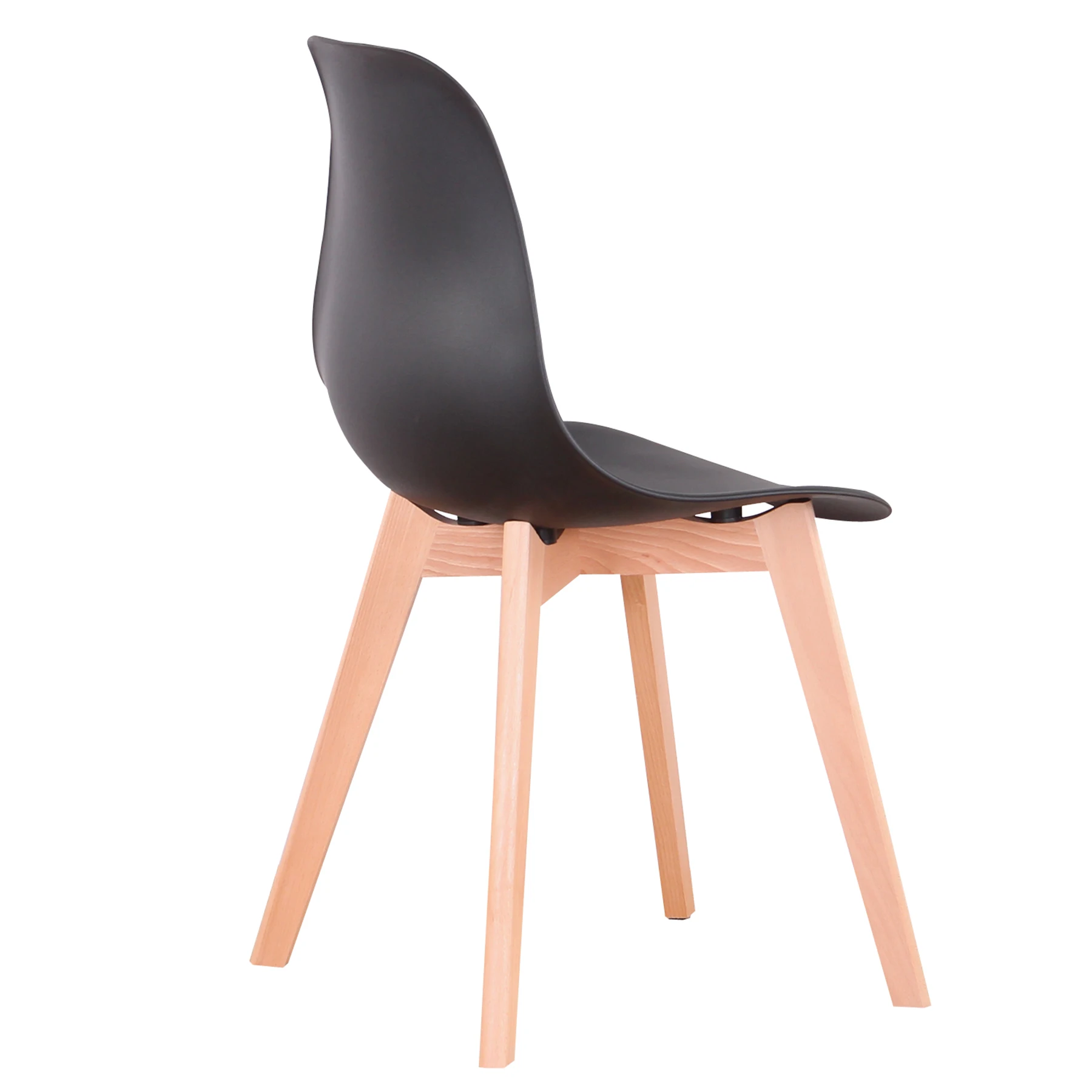 Egoonm Set mit 4 nordischen mittelalter lichen Esszimmers tühlen mit Massivholz beinen für Wohnzimmer Esszimmer Schlafzimmer Arbeits zimmer (weiß/schwarz/grau) – Detail 7