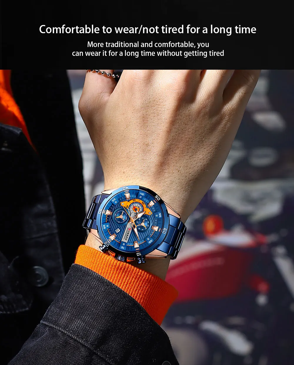 CURREN Männer Uhr Top Marke Luxus Sport Quarz Herren Uhren Voller Stahl Wasserdicht Chronograph Armbanduhr Männer Relogio Masculino – Detail 3