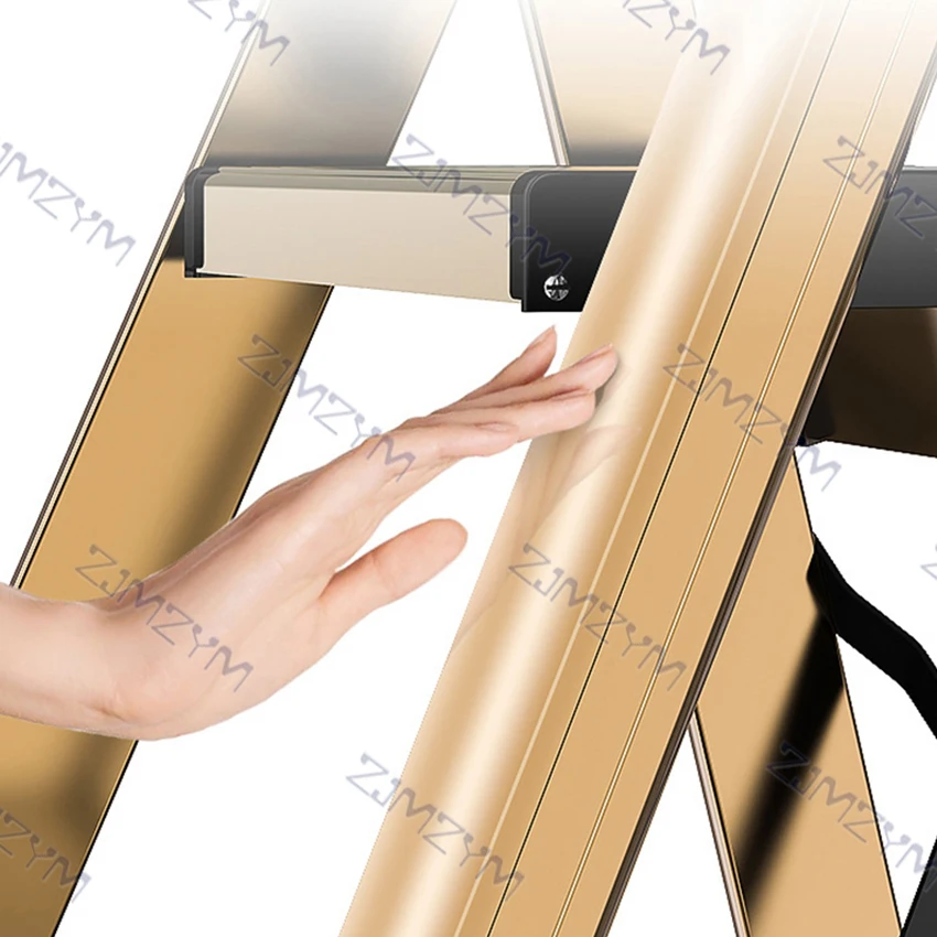 Escalera de espiga multifuncional para interiores, escalones de aleación de aluminio, ligera, plegable, 6 escalones, H001-20