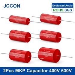 Kondensotor-condensador MKP de 400V, 630V, película de Metal, Audio sin calor, HIFI, 1,5 UF, 1,8 UF, 2,2 UF, 3,3 UF, 4,7 UF, 2 piezas