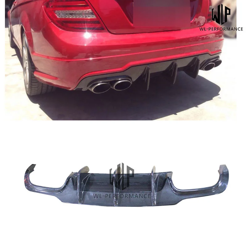 W204 Big Blade Style Carbon Fiber Rear Lip Diffuser for Mercedes-benz c Class C180 C200 C260 C300 C63 Amg Car Body Kit 2012-2014