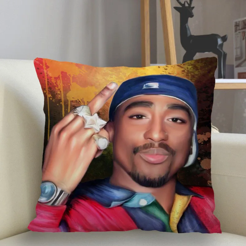 Musife Custom 2Pac Pillowcase Sofa Decorative Cushion Cover Pillowcase Home Decor Decoration Pillowcase