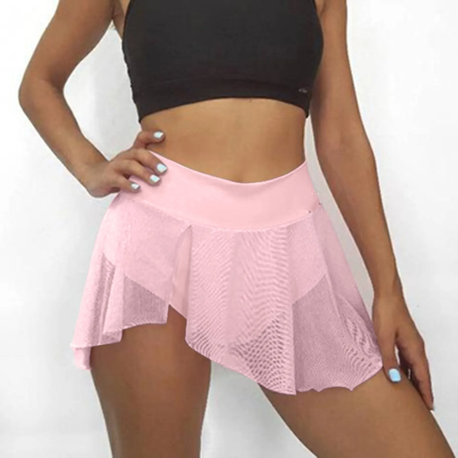 Womens Sexy Sports Shorts Tennis Skirt Girls Gym Short Dance Skirt Shorts 2022 Solid Color Pantskirt Anti-emptied Short Pants