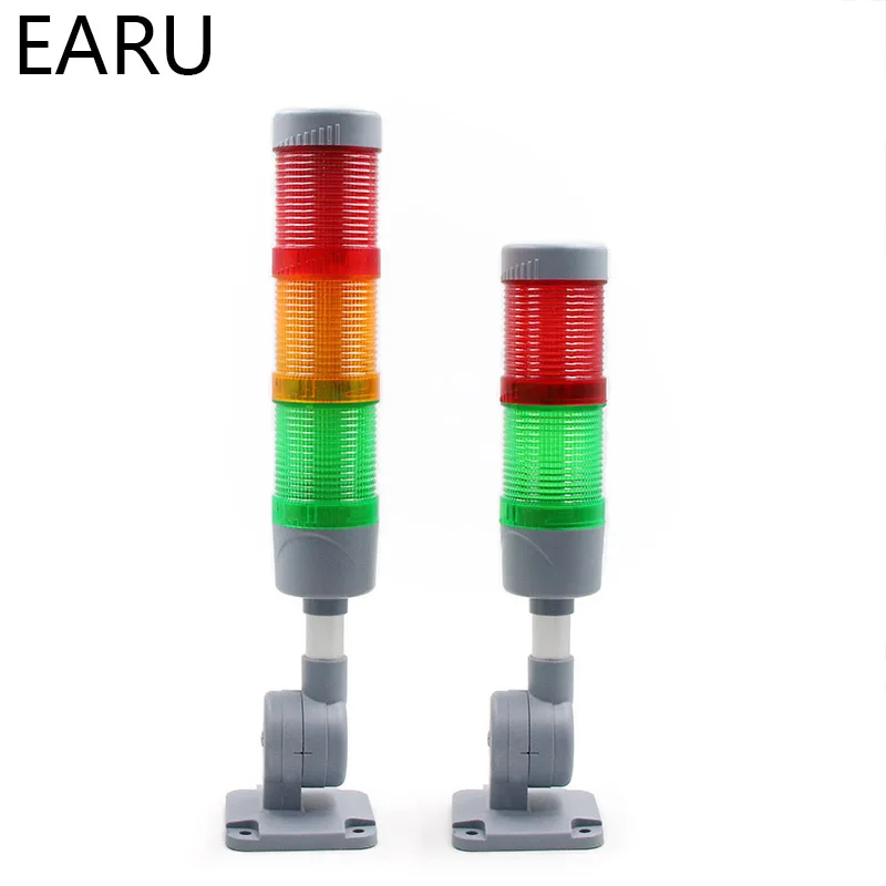 

70mm Industrial Multi-layer LED Signal Tower Stack Warn Alarm Caution Lamp Light Indicator Machinery Buzzer Flashing Bendable