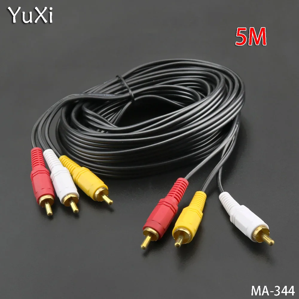 YuXi 3RCA maschio a 3 RCA maschio composito Audio Video AV cavo spina 3X RCA cavo Audio vendita al dettaglio e all'ingrosso 1.5M 3M 5M sostituire