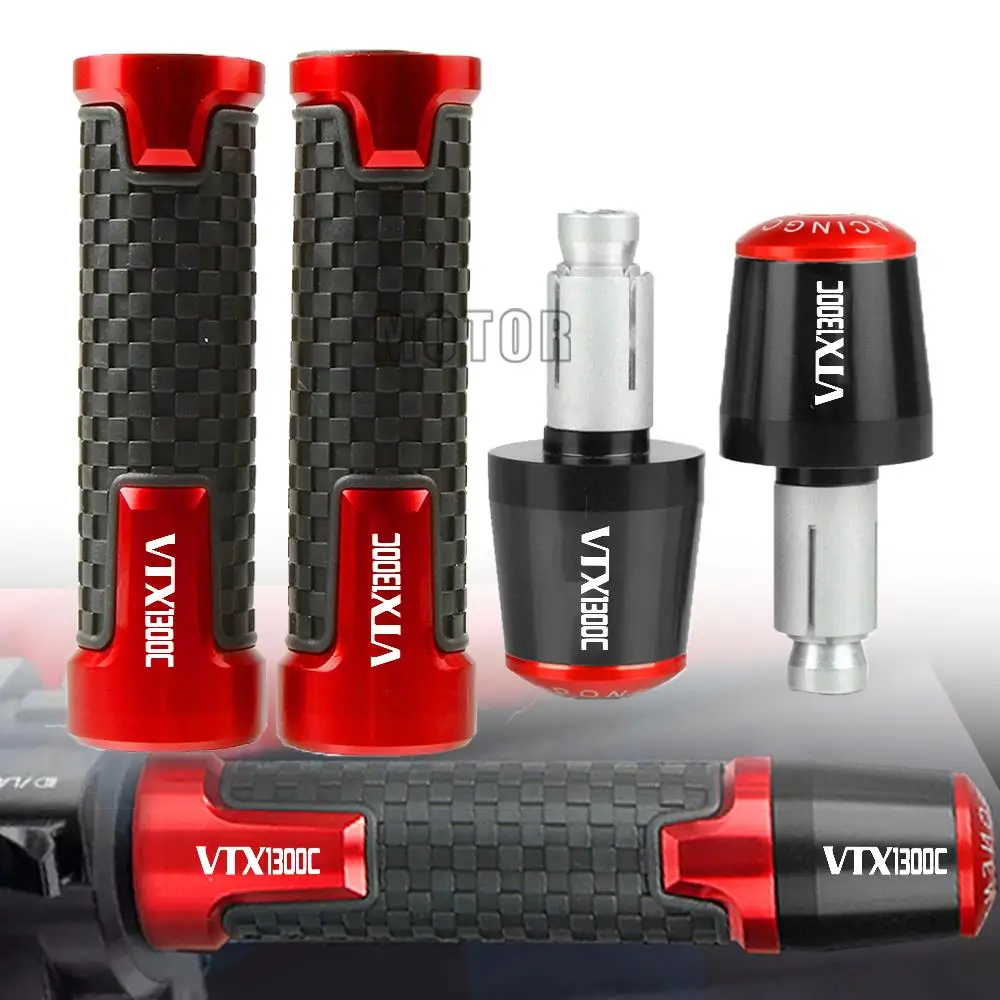 7/8'' 22mm VTX1300 For HONDA VTX1300C VTX 1300 C 2004 2005 Motorcycle CNC Aluminum Hand Grips Handle Bar Handlebar Grip End Plug