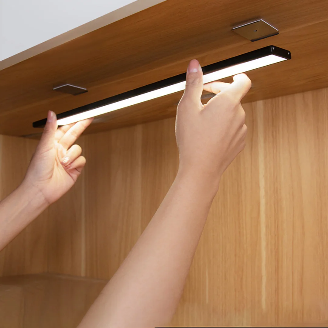 Ultra-thin LED Cabinet Light, Wireless Charging Kitchen Wall Lamp with Sensor