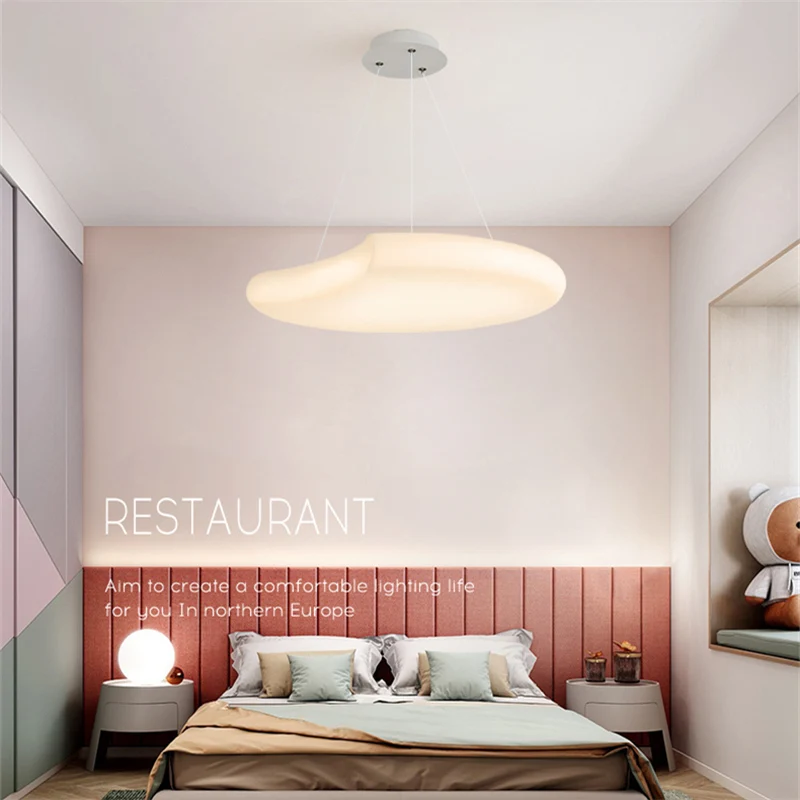 Nordic Contracted LED Pendant Light Apply To Living Room Children's Bedroom Study Modern Creative Moon Design Decor Luminaire