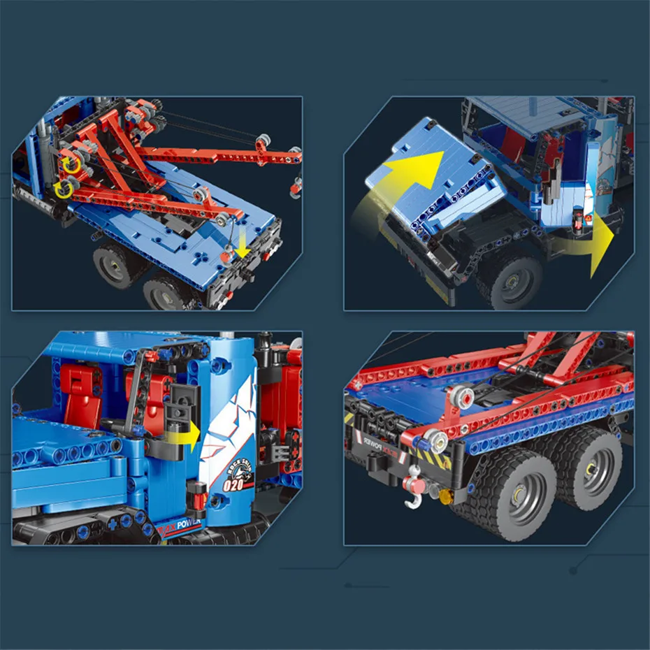 Mould King 15020 High-tech Truck Remote Control Building Sets 1064pcs App Control 2.4Ghz Motorized Tow Truck Building Blocks