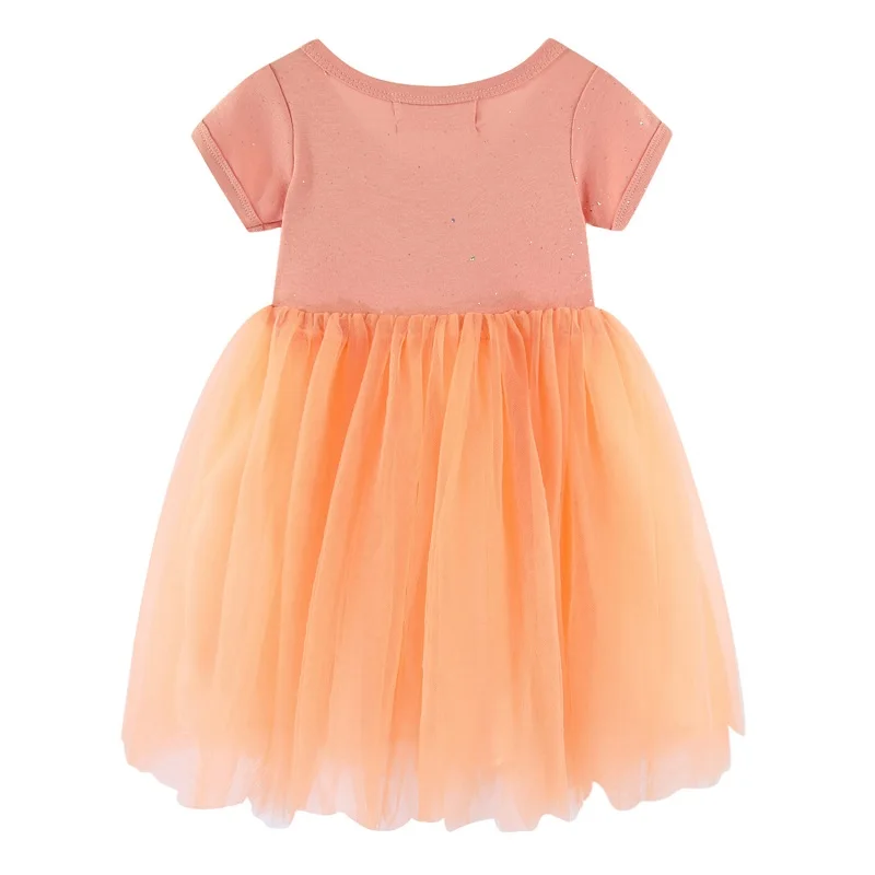 Mudkingdom Sparkly Girls Tutu Dress Short Sleeve Wedding Princess Party Dresses for Big Girl Tulle Clothes Children Summer