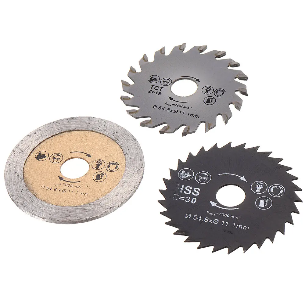 3Pcs HSS Saw Blade Mini Wood Circular Saw Blade Set Cutting Blade Rotary Tool with Mandrel