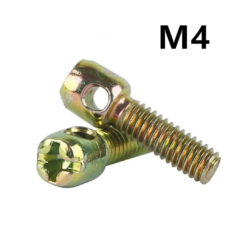 200/100PCS M4x8/10/12/16/20/25/30/35/40/50/60mm GB832 Carbon steel screws for security seals with transversal hole