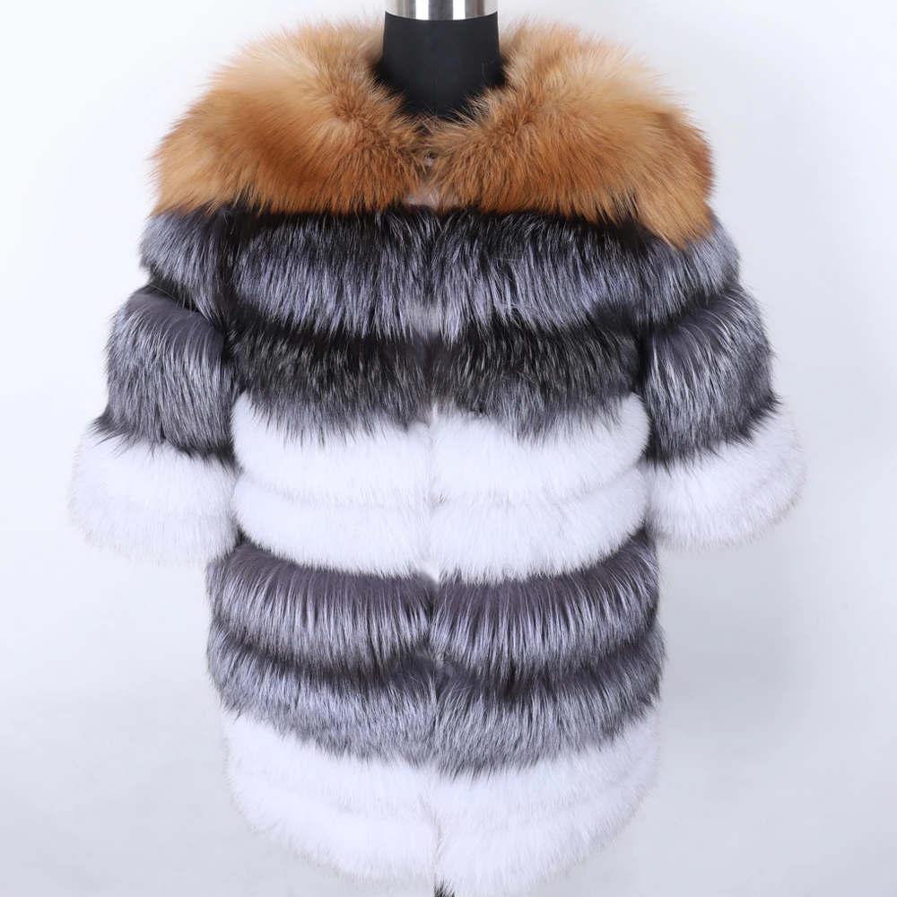 

MAOMAOKONG female winter long warm leather jacket Real fur coat 100% natural fur coat leather fox fur coat high quality fur vest