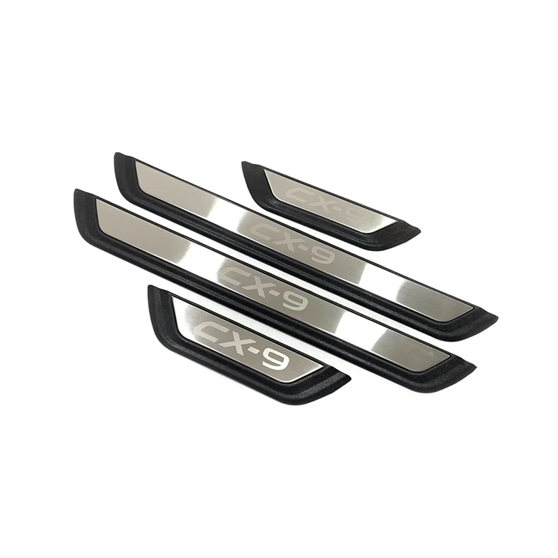 For Mazda CX-9 CX 9 2018 2019 2020 2021 Car Accessories Wholesale Stainless Steel Door Sill Trim Protectors Guard Styling 4pcs