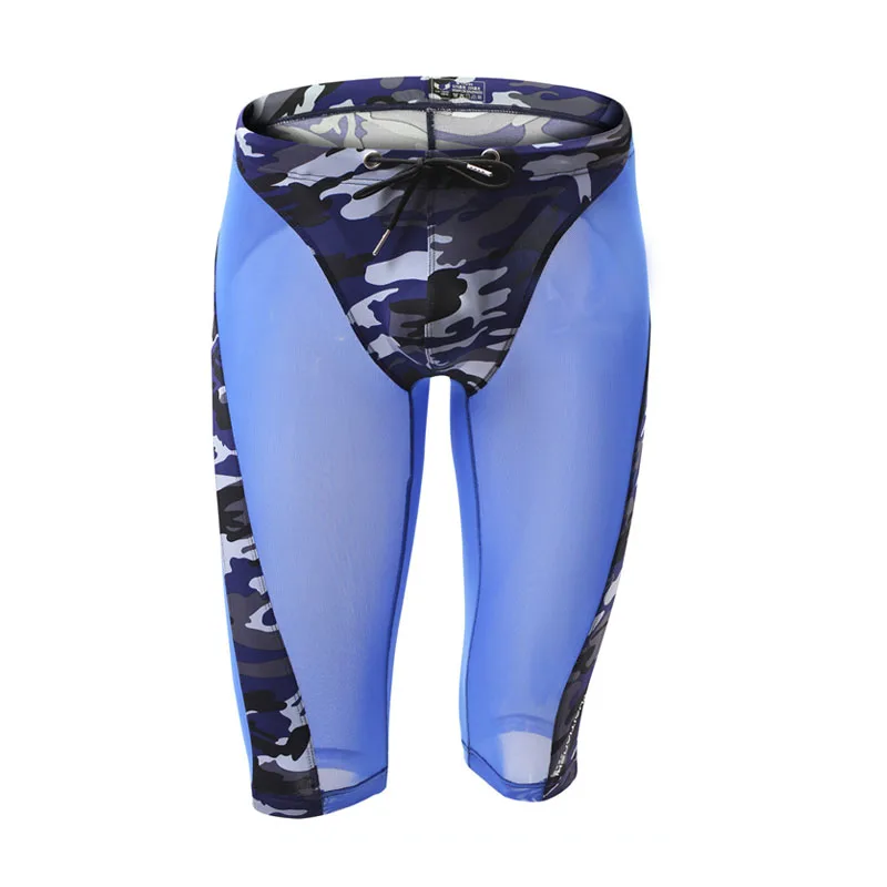Mesh Boxers Camouflage Men Underwear Elastic Waistband Breathable Sport Boxer Bodybuilding Skinny Boxershort Baselayer Tights