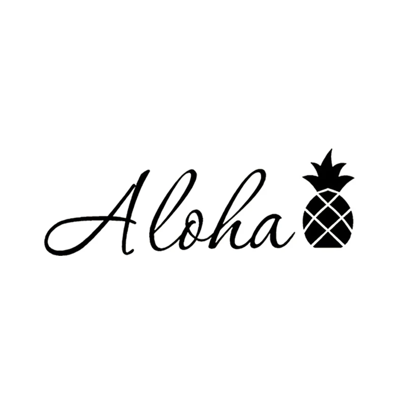 Aloha Text Pinapple Hawaii Aloha Black Bathroom Silhouette Art Painting Car Stickers Rear Window Car Sticker