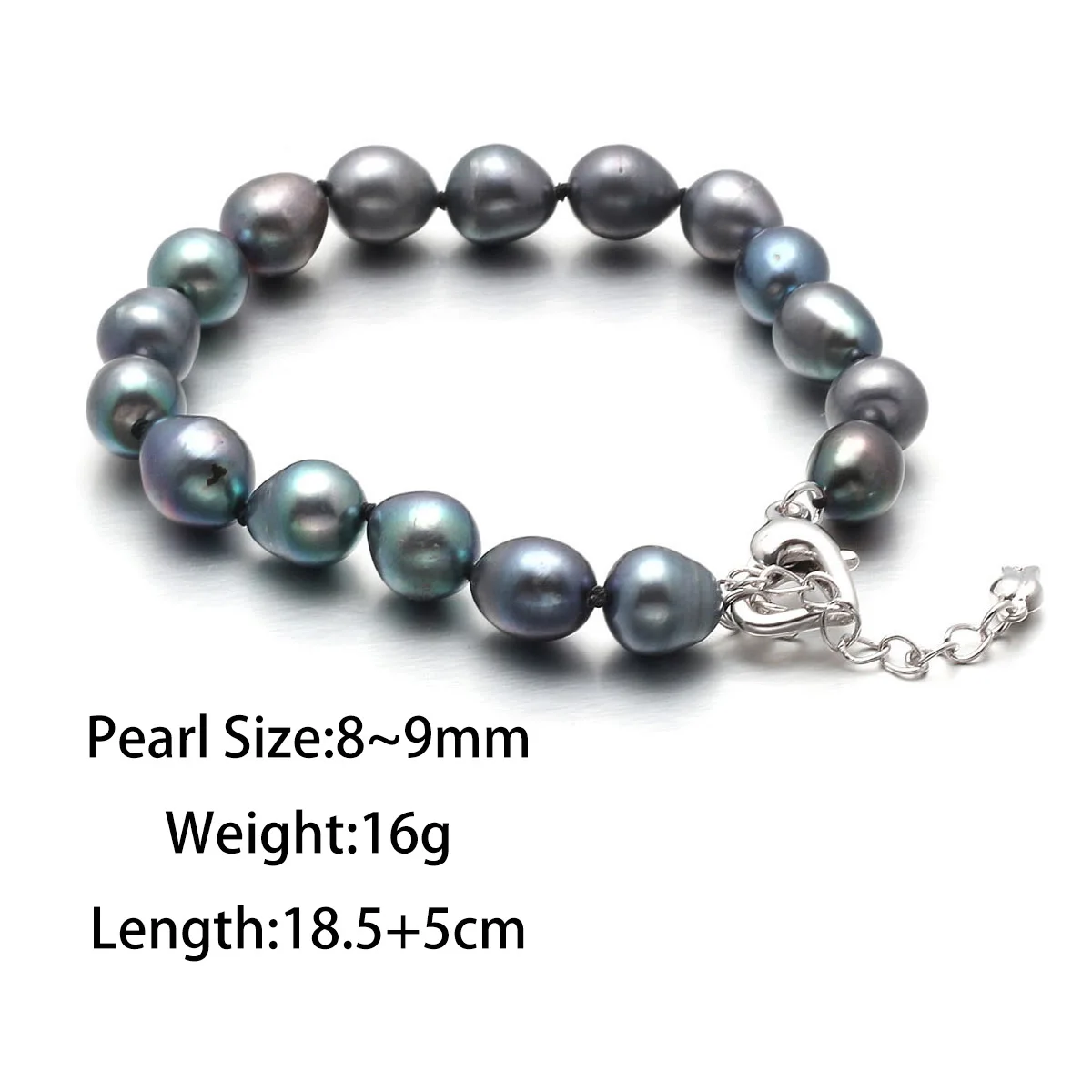 Fashion Natural Pearls Bangle Elastic 8-9mm Women\'s Freshwater Pearl Bracelet for Engagement Party Jewelry Gift Adjustable