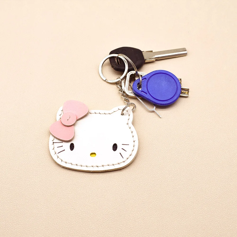 Cute Cat Keychain, Homemade Cutting Template, Sewing Hole