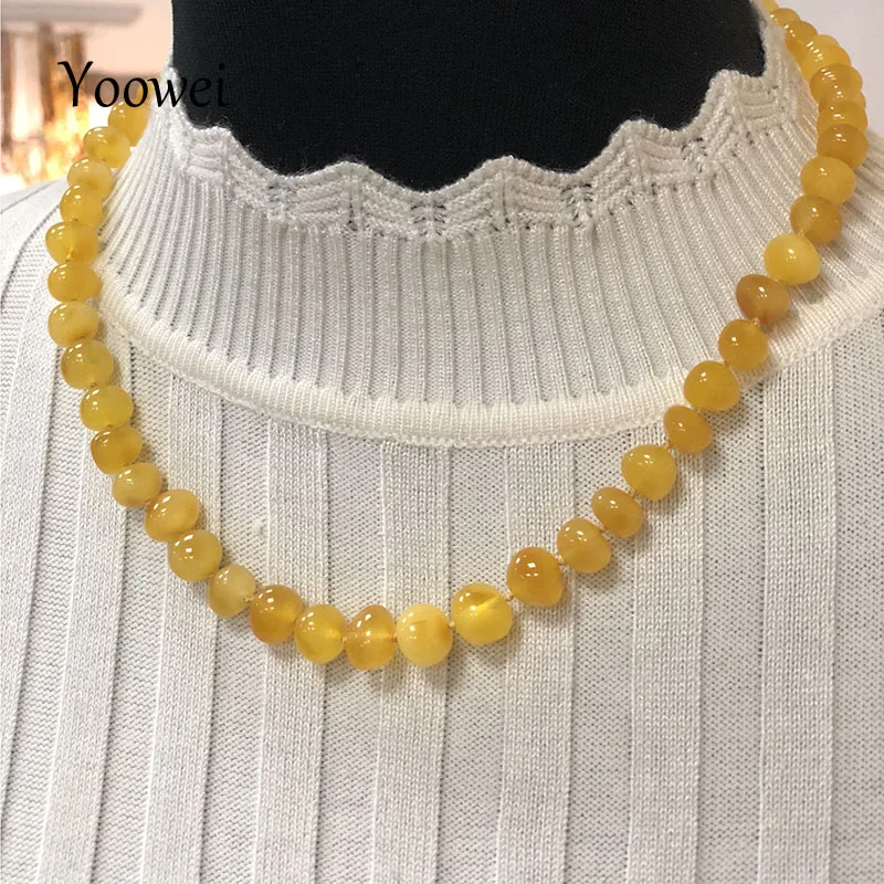 

Yoowei 20g 50cm Amber Necklace for Mom 8--10mm Baltic Amber Women Gift for Birthday Mother Day Unique Amber Jewelry Wholesale