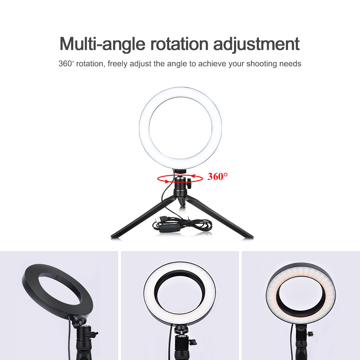 16/20/26Cm Vullen Licht Led Selfie Telefoon Ring Licht Make Up Lamp Fotografie Verlichting Met Statief standhouder Youtube Video