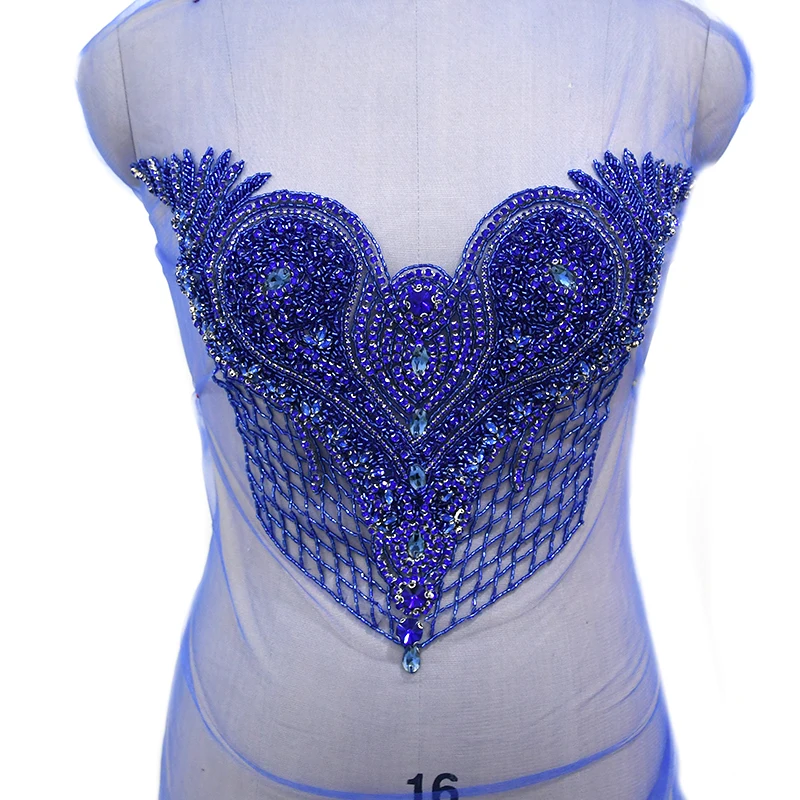 

Keering 3D Royal Blue Love Body Applique for Bride Dress, WDP-310