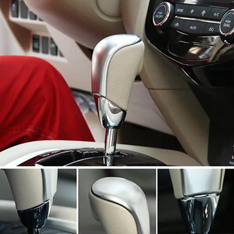 Chrome Gear Shift Knob Cover Trim For Nissan Rogue X-Trail Sentra 2014 2015