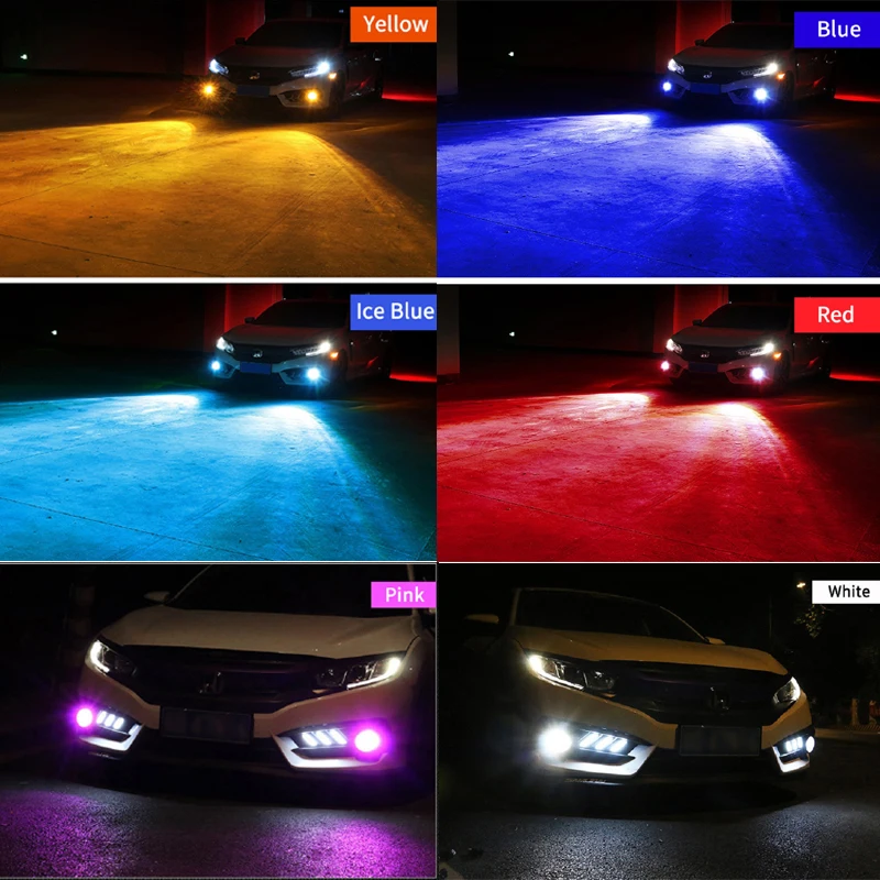 1 Pair Car LED Fog Light For Ford Focus 1997 - 2000 Auto Foglamp Bulb White Lighting 12V 6000K Car Lamps Car Accessories