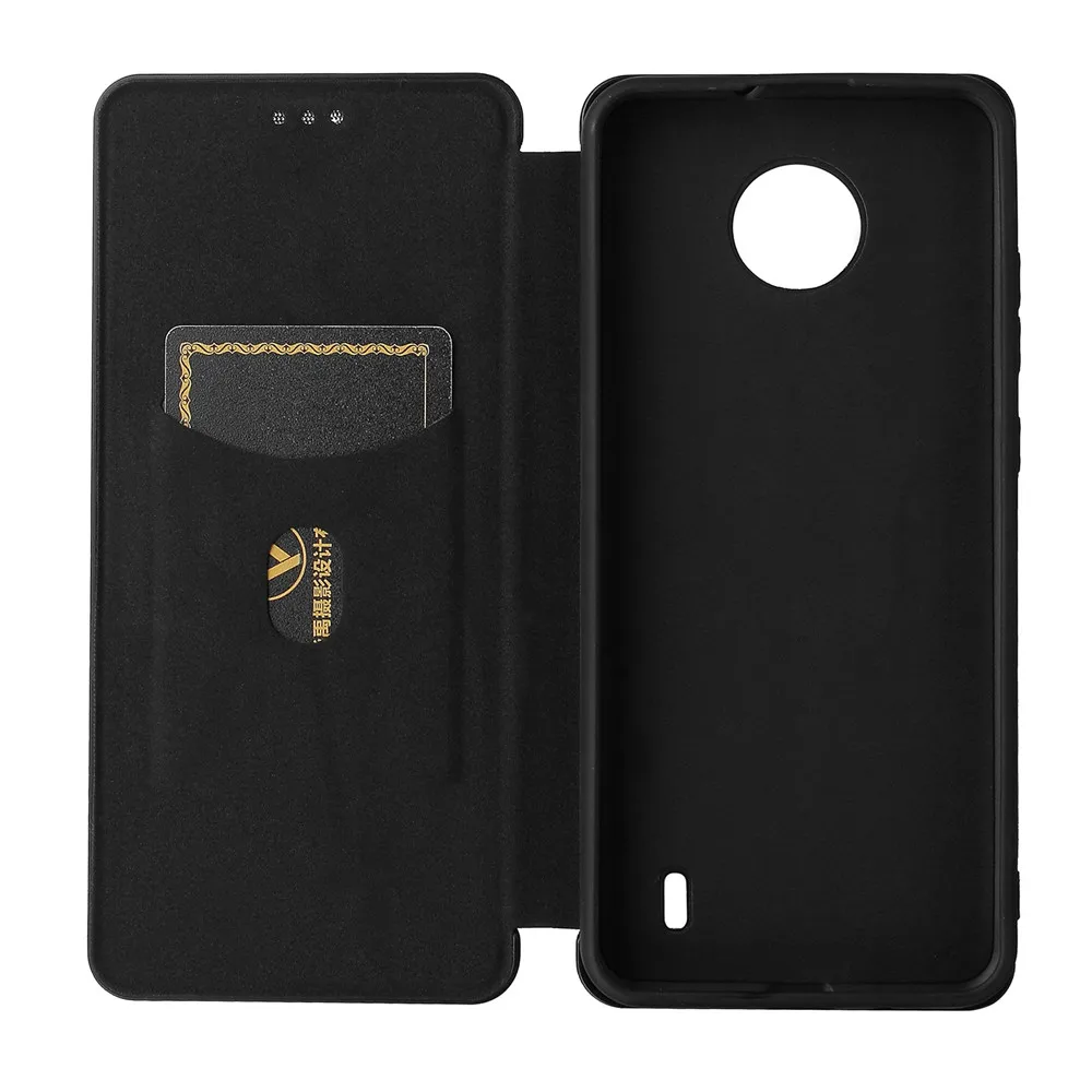 For Nokia C10 C20 Case Luxury Flip Carbon Fiber Skin Magnetic Adsorption Case For Nokia C 10 C 20 NokiaC10 NokiaC20 Phone Bags view 2