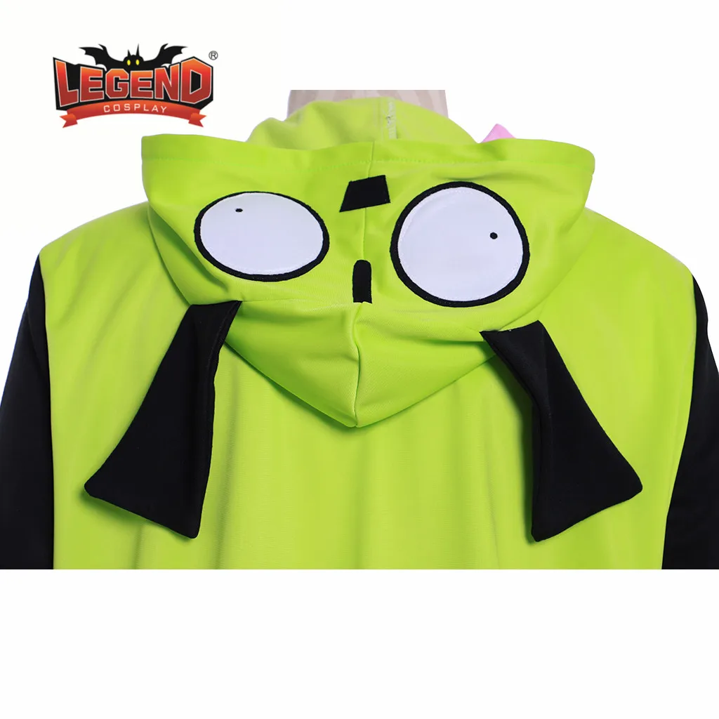 Jaqueta Cosplay Casual masculina, Zim Gir Doom Hoodie, Moletom adulto, Jaqueta com zíper