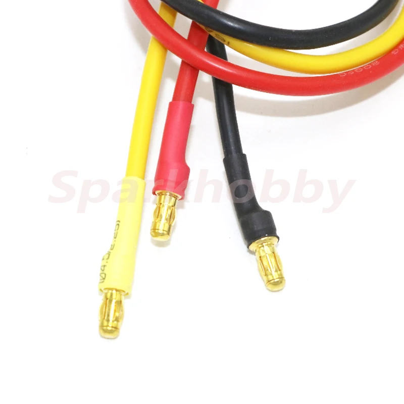 5PCS Sparkhobby 30cm 3.5mm Gold Bullet Banana Red/Yellow/Black RC Brushless Motor ESC Connectors Extension Cable Wire 16AWG