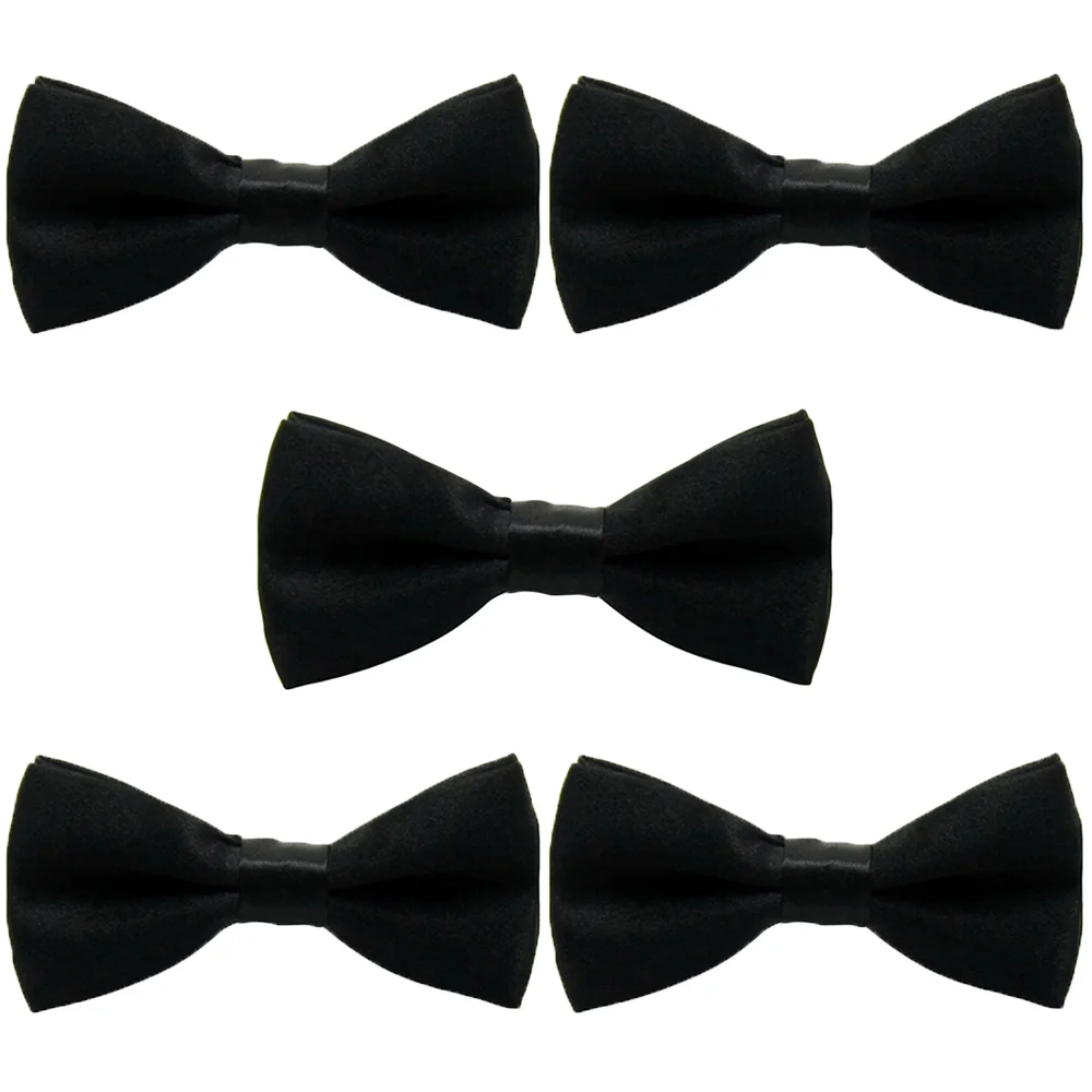 5 PCS Kids Toddler Pre-tied Bow Tie School Party Baby Boys Solid Color Bowties BWTYY1005