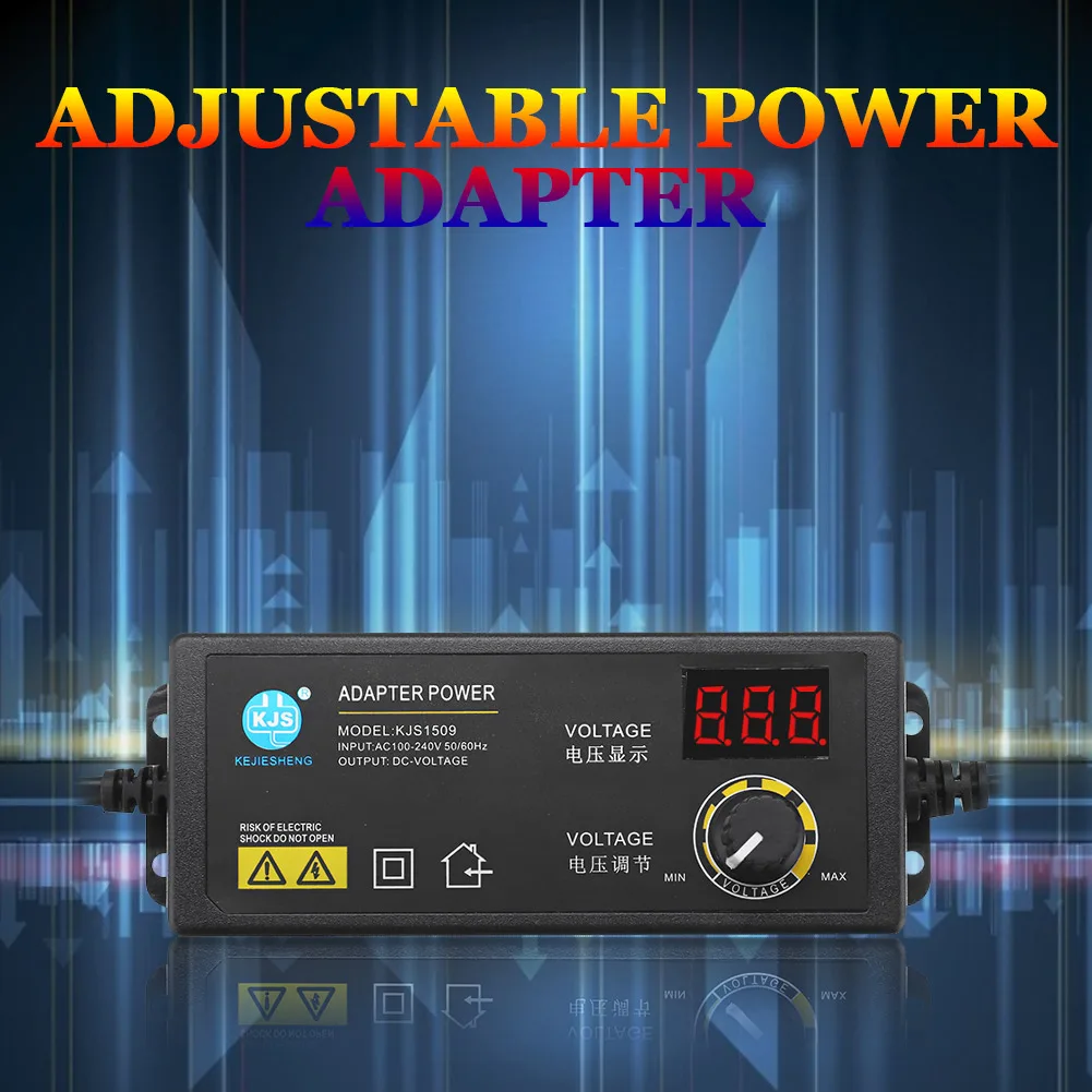 3-36V 60W Power Adapter Adjustable Voltage with Display Screen Voltage Regulation Power Supply Adatpor for Game Player