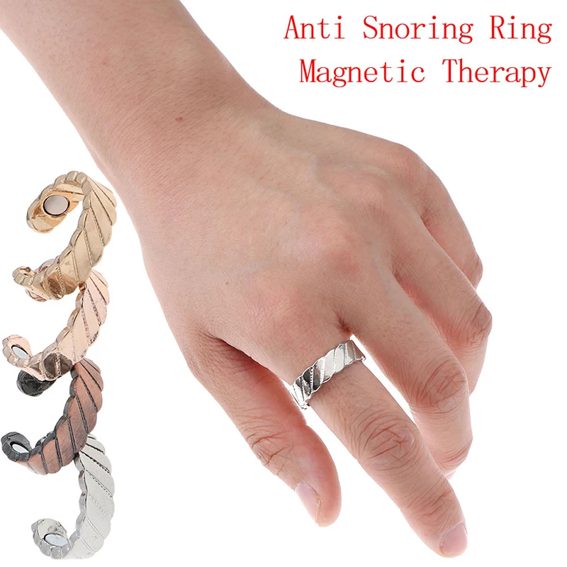 1 Piece Anti Snoring Ring Stopper Sleeping Breath Aid Acupressure Treatment Stop Snore Health Care Magnetic Therapy Finger Ring