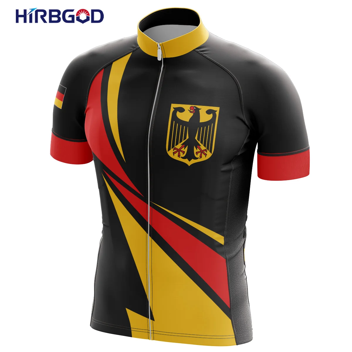 HIRBGOD 2021 New for German Series Men's Cycling Jersey Summer Breathable Close-Fitting Short-Sleeved Sports Shirt, TYZ894-01