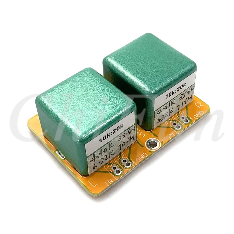 10K: 20K audio signal transformer RCA to RCA Permalloy passive signal transformer.20Hz-47KHz -1.6DB，Primary inductance 25H-35H