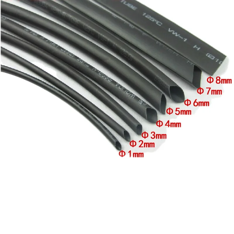 

8meter/Lot Heat Shrinks Tube Thermoresistant Tubing Kit, Cable Wire Insulation Sleeve Shrink Wrapping 1m 2m 3m 4m 5m 6m 7m 8m