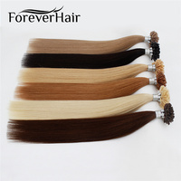 FOREVER HAIR U-Nail-Tip Real Remy Pre Bonded Keratin Hair Extensions Natural Hair On Capsules Fusion Hair 0.8g/s 16\