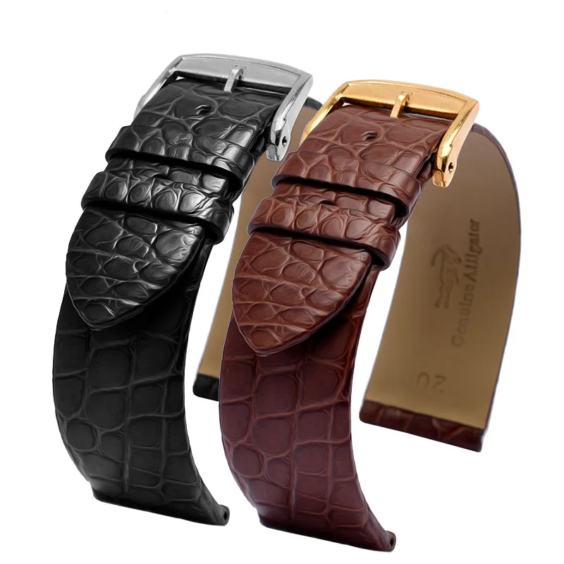 For any luxurious wristband genuine Crocodile skin watchband watchband thin leather strap men women 12 13 18 20 22mm Bracelet