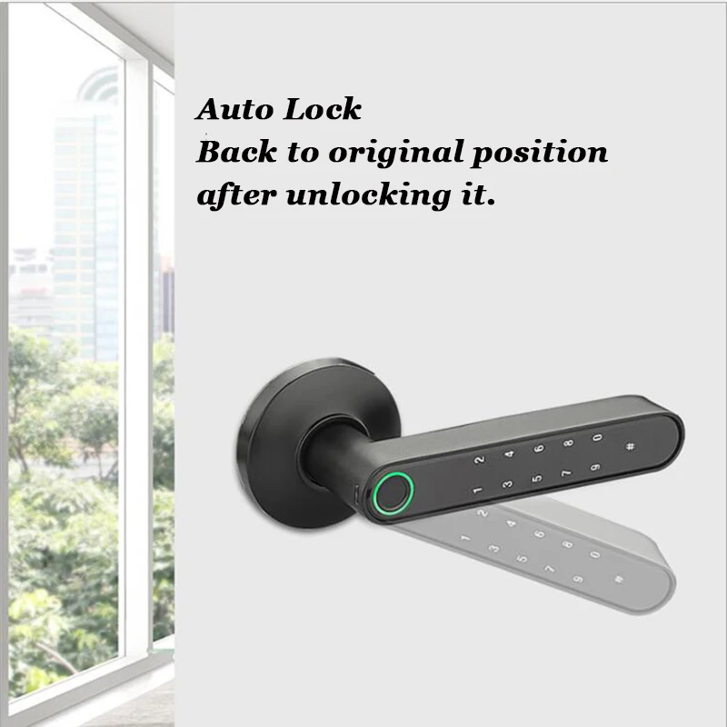 50mm Bolt Included Tuya Smart Bluetooth Lock Code Handle Lock Biometric Fingerprint Electronic Door Lock Swing Door Lock