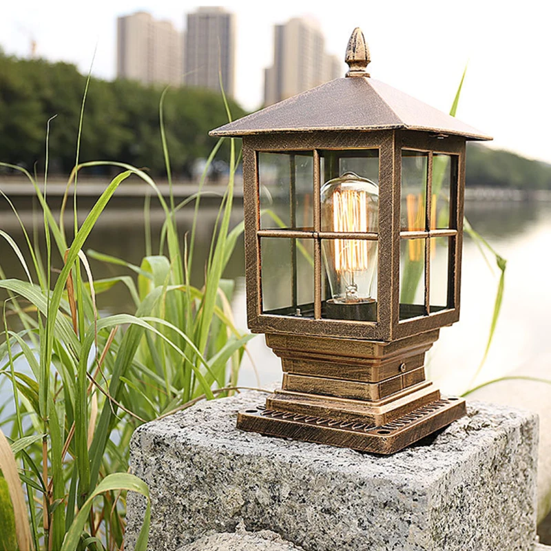 European Waterproof Pillar Lamp  Villa Courtyard Gate Column Outdoor Light Garden Landscape Lamps Pillar Lighting