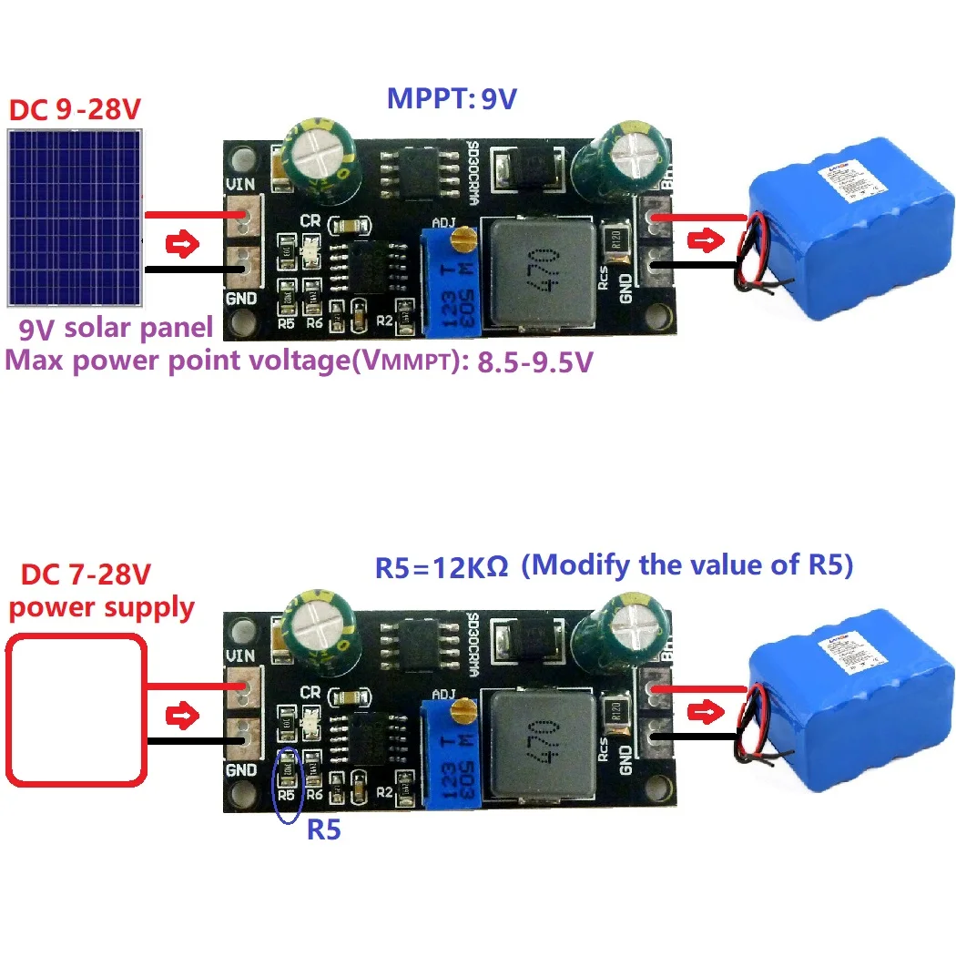 MPPT Controller 1A 3.2V 3.7V 3.8V 7.4V 11.1V 14.8V Lithium Battery Charger Module For 9V 12V 18V Solar Panels diy