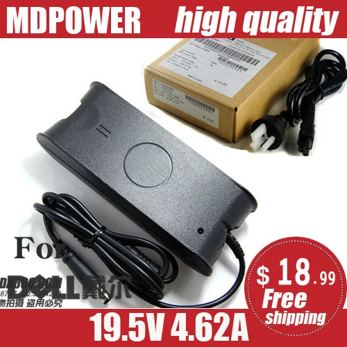 Mdpower para dell studio 14 1435 15 notebook portátil fonte de alimentação ac adaptador carregador cabo 19.5v 4.62a 90w