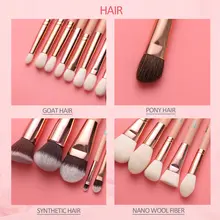 Pink Makeup Brush Set High-Quality Natural Hair #4