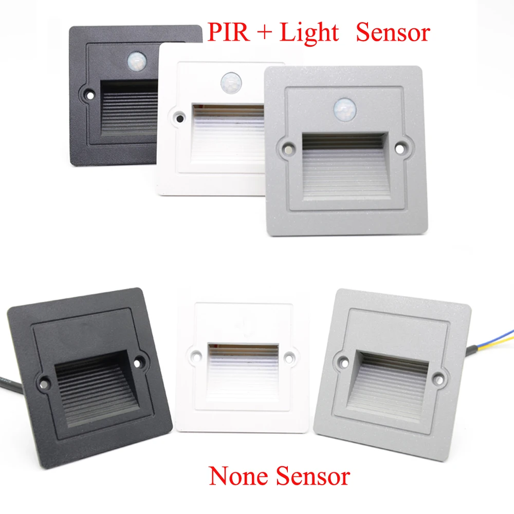 Candelabro de pared con Sensor de movimiento para exteriores, luces Led para escaleras, IP65, lámpara de paso empotrada para interiores, jardín,