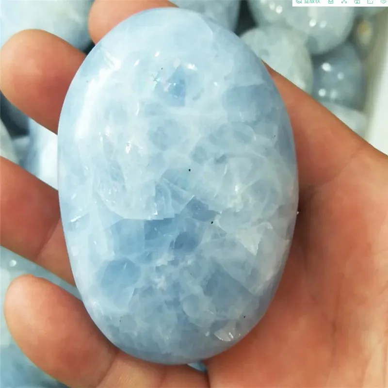 

1 шт., 100% натуральный синий кристалл целестины, горячая Распродажа для рук, лечебный мадагаскарский драгоценный камень, барабанный камень в подарок, камень, реики