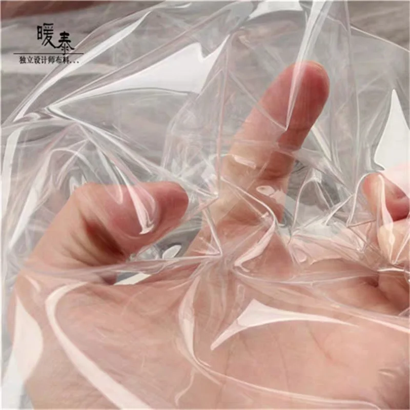 Transparent TPU Fabric PVC Waterproof DIY Raincoat Windbreaker Crystal Bag Decor Plastic Clothes Designer Fabric 0.4 and 0.5 mm