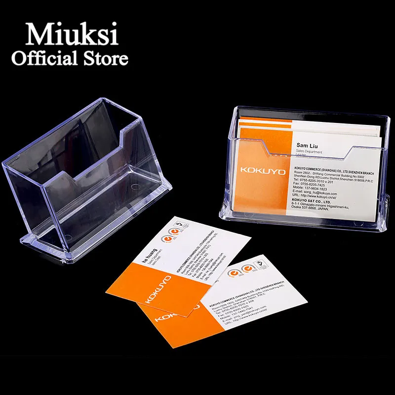 5PCS Acrylic Business Card Box Set Table Card Storage Box High-End Business Large-Capacity Collection Box Business Display Stand